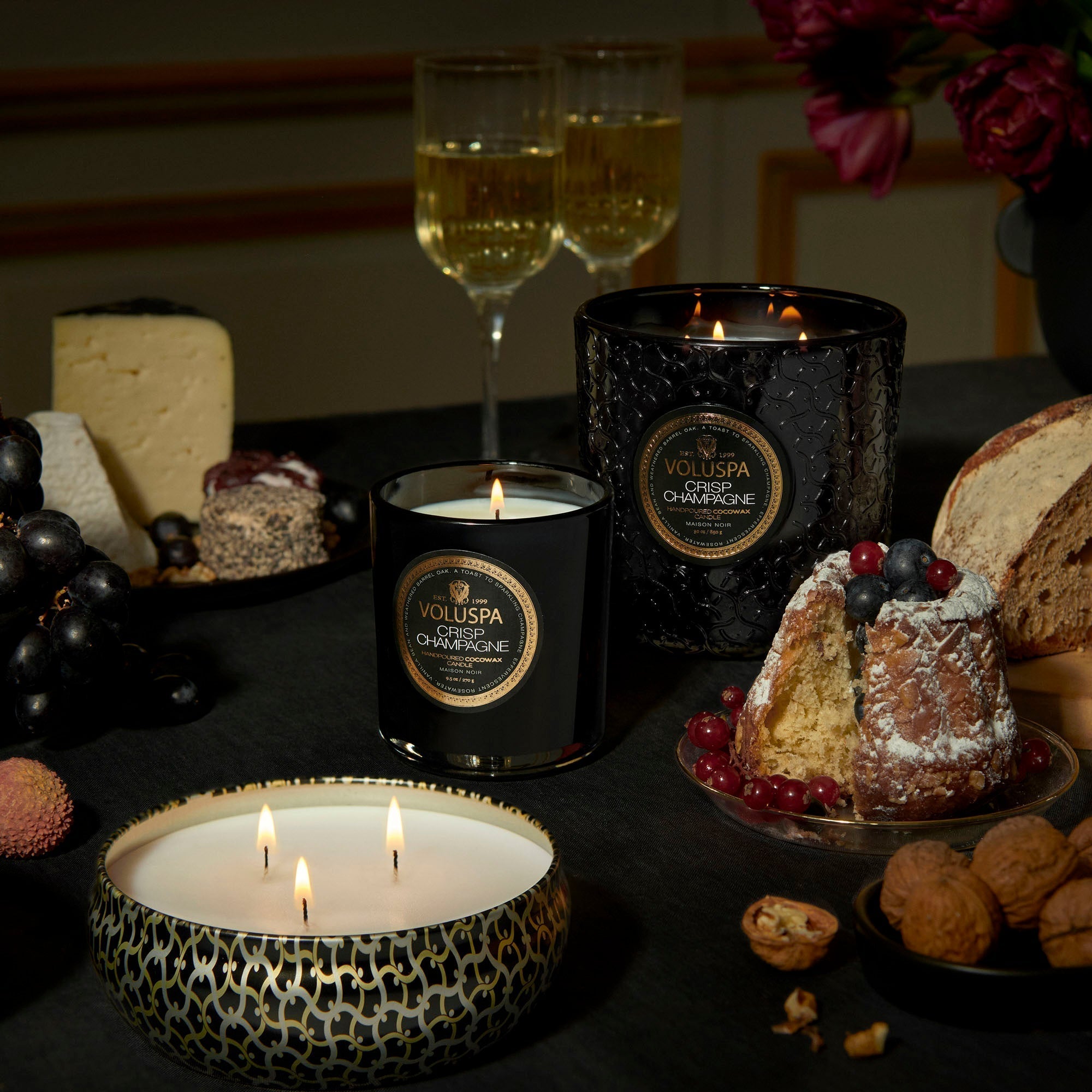 Crisp Champagne - 3 Wick Tin Candle Secondary image