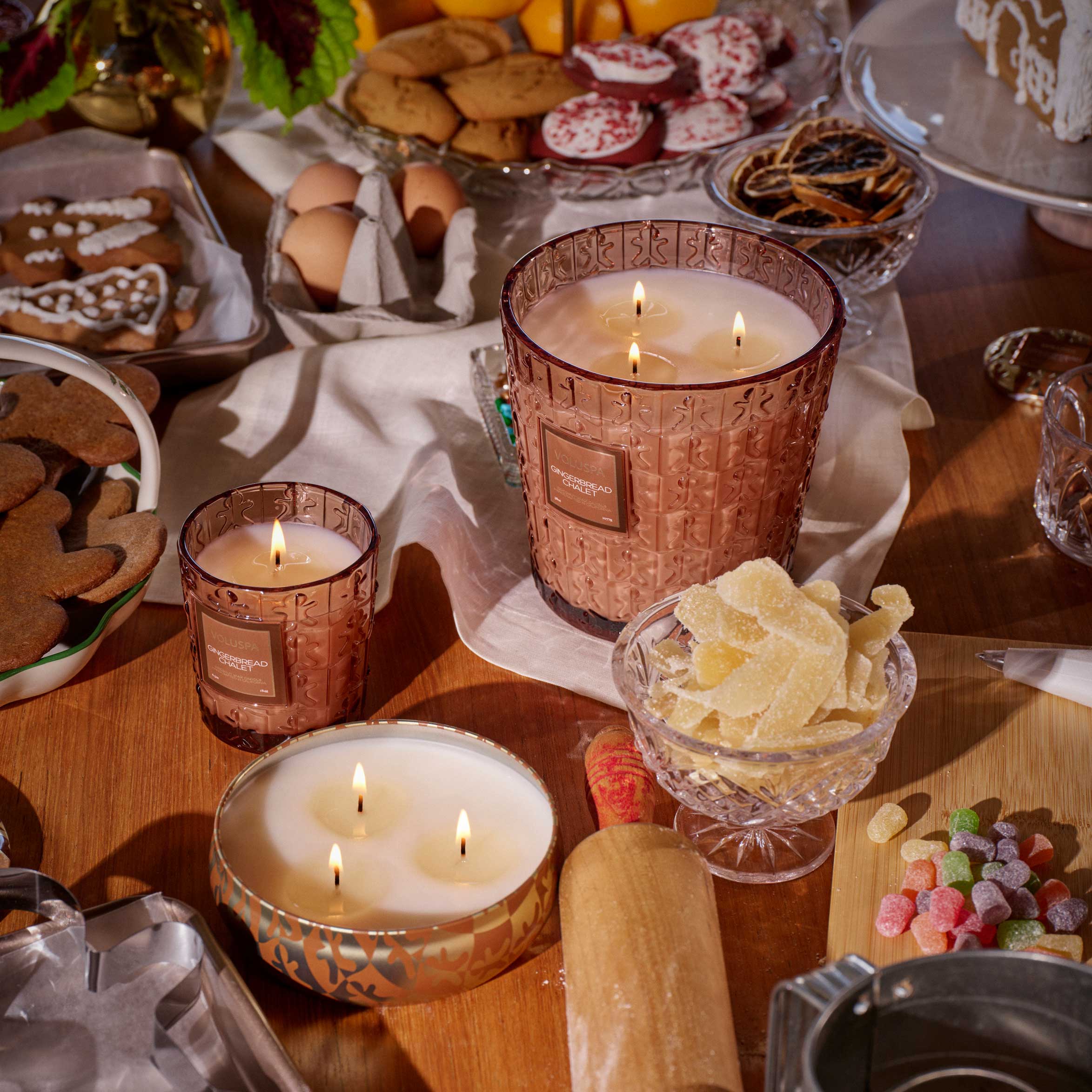 Gingerbread Chalet - 3 Wick Hearth Candle Secondary image
