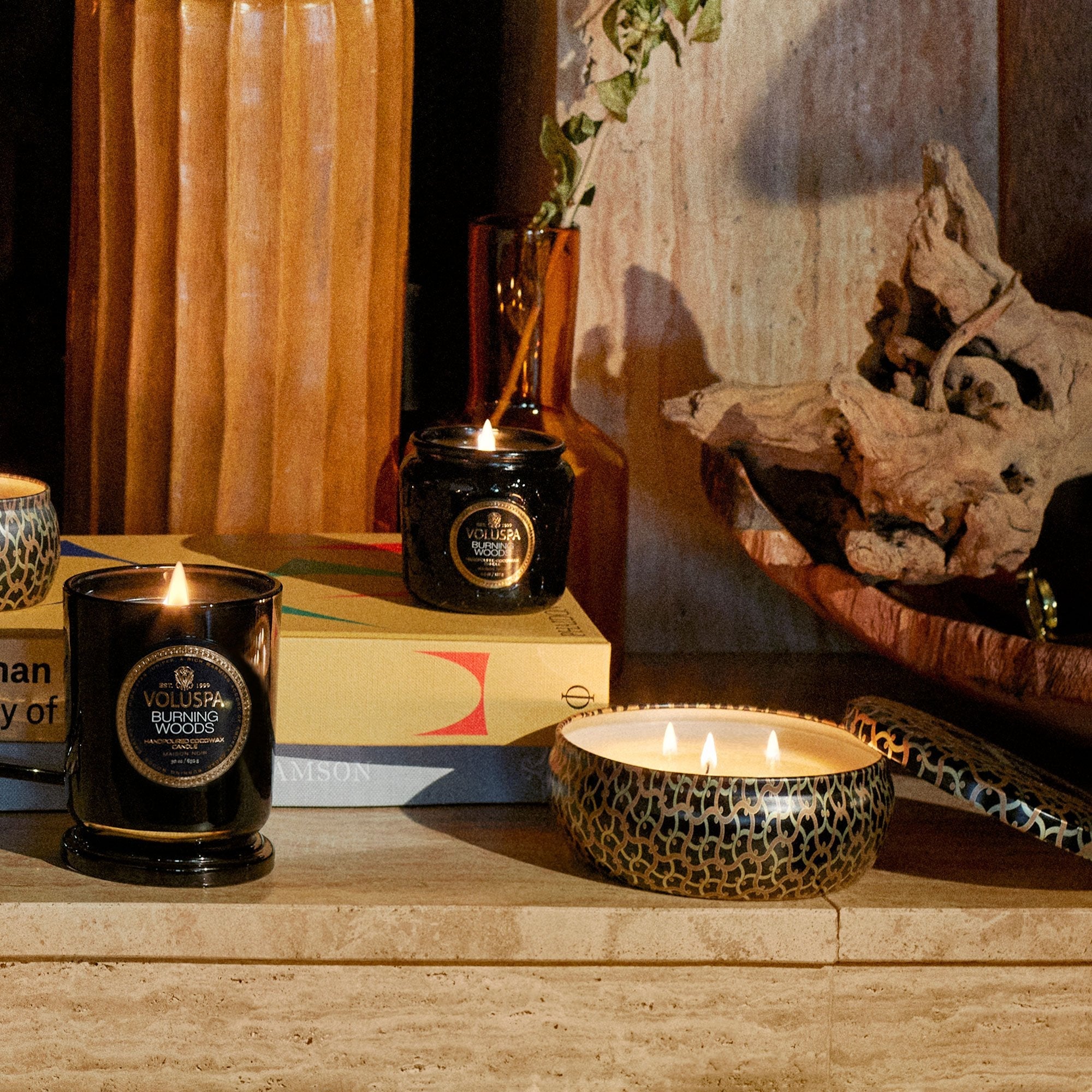 Burning Woods - 3 Wick Tin Candle Secondary image