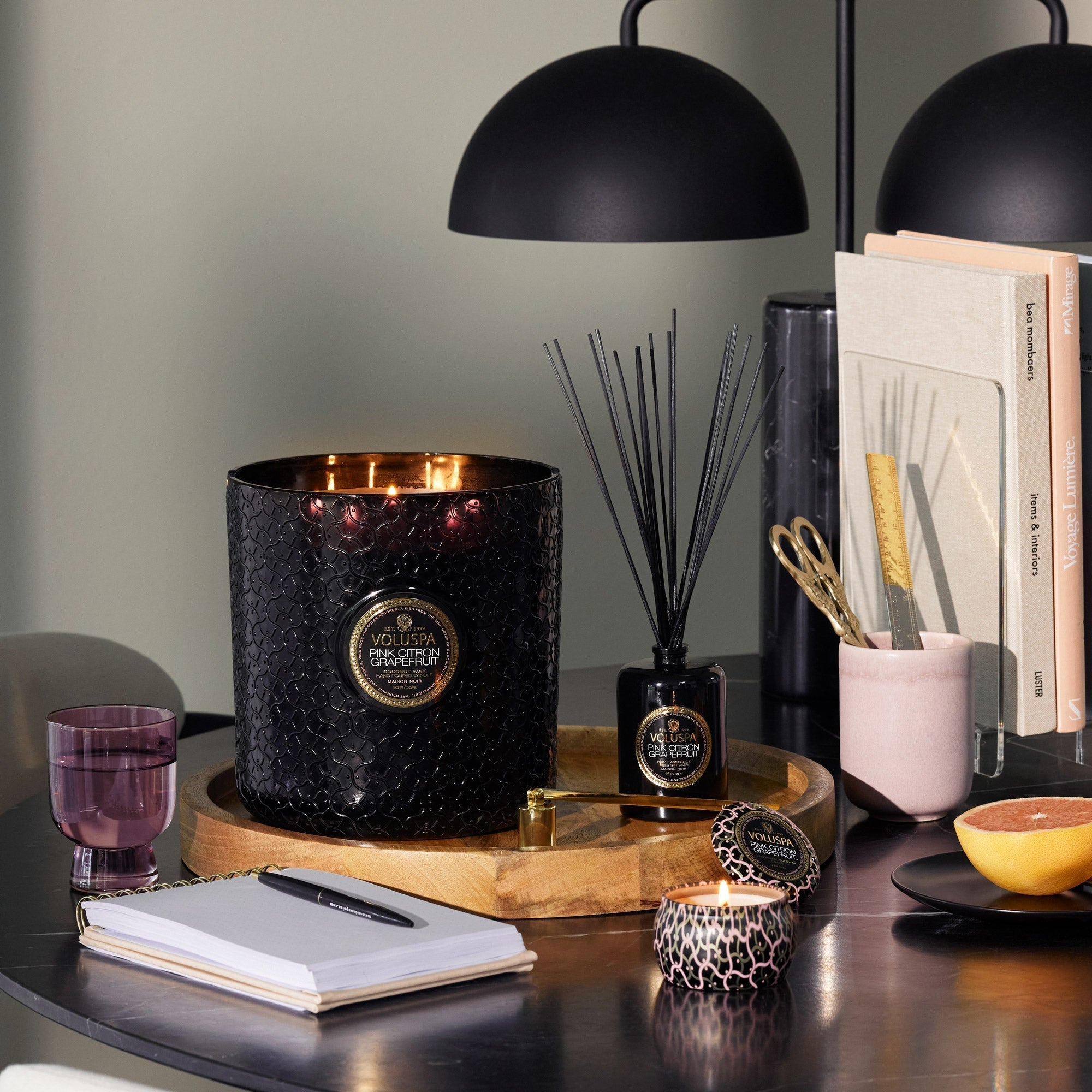 Pink Citron Grapefruit - 5 Wick Hearth Candle Secondary image