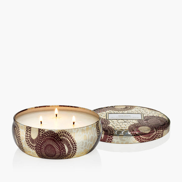 Gilt Pomander & Hinoki - 3 Wick Tin Candle