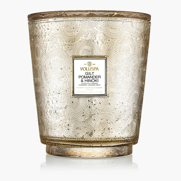 Gilt Pomander & Hinoki - 5 Wick Hearth Candle