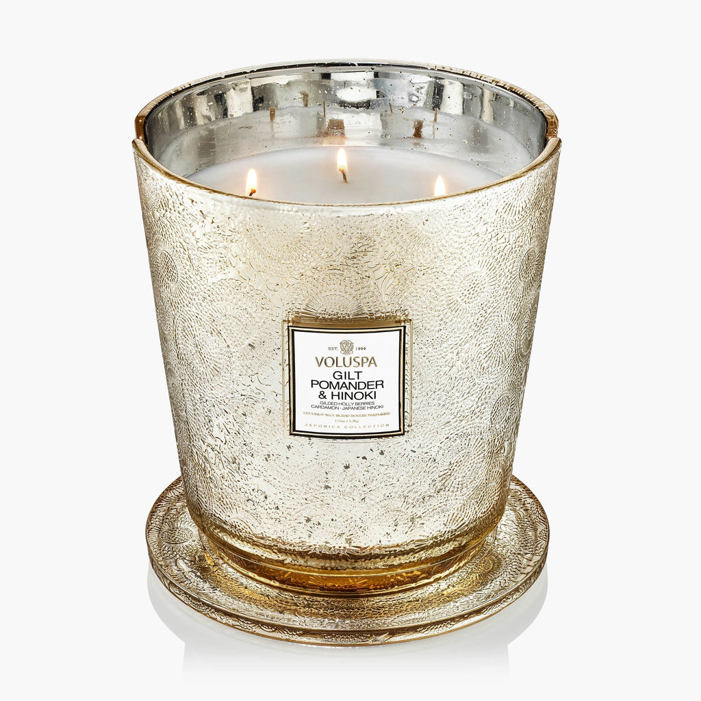 Gilt Pomander & Hinoki - 5 Wick Hearth Candle
