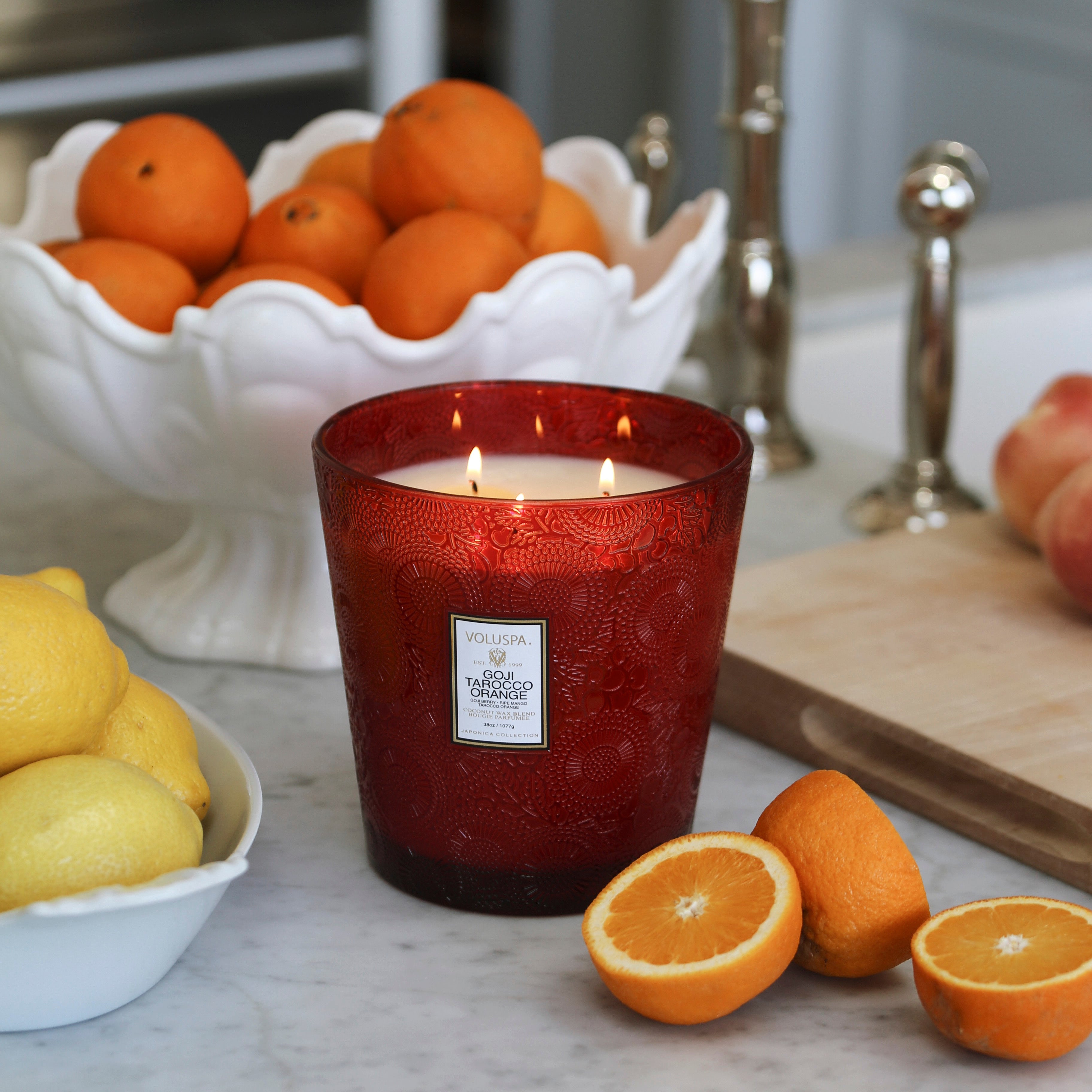 Goji Tarocco Orange - 3 Wick Hearth Candle Secondary image
