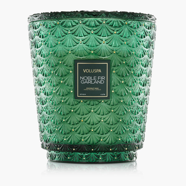 Noble Fir Garland - 5 Wick Hearth Candle