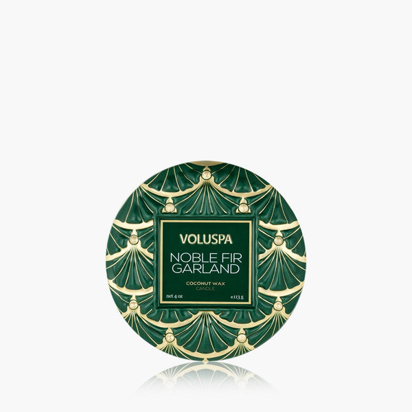 Noble Fir Garland - Mini Tin Candle