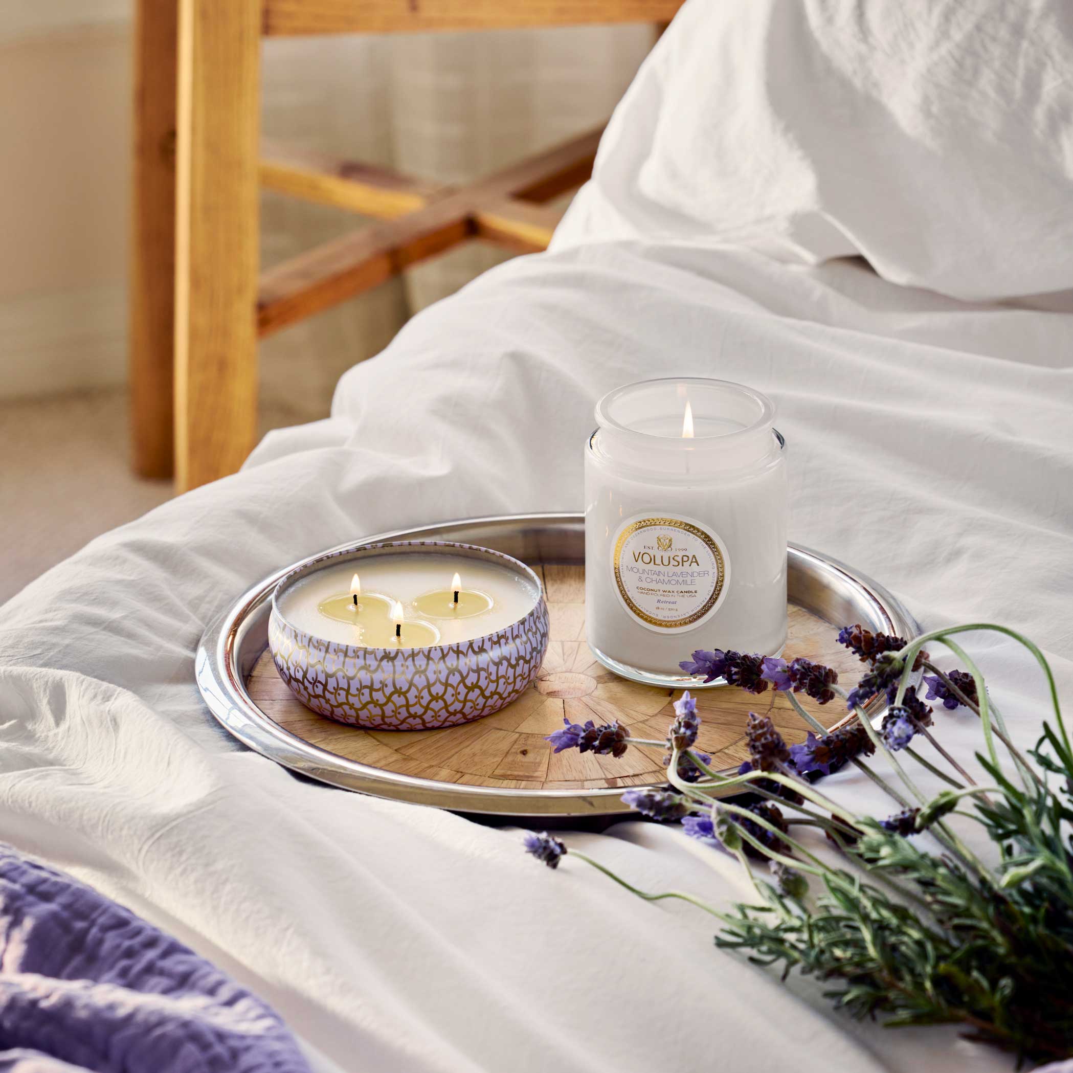 Mountain Lavender & Chamomile - 3 Wick Tin Candle Secondary image