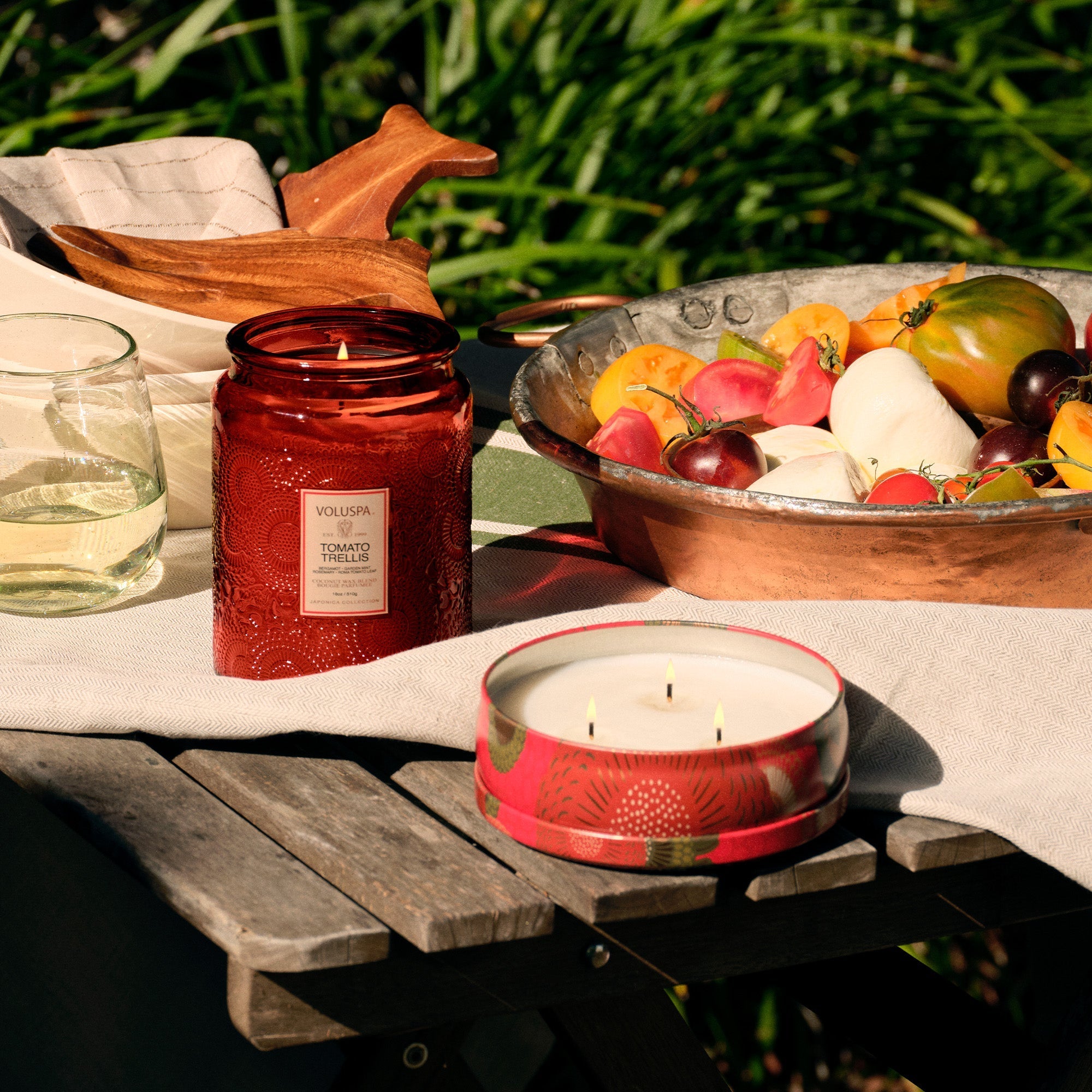Tomato Trellis - 3 Wick Tin Candle Secondary image